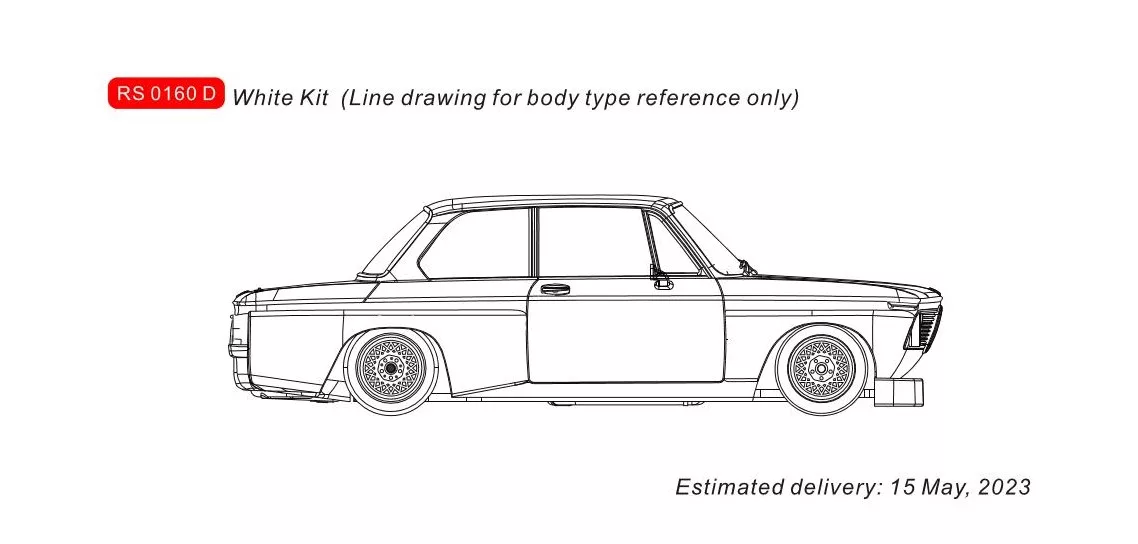 RS0160D BMW White kit type d body, with complete built chassis